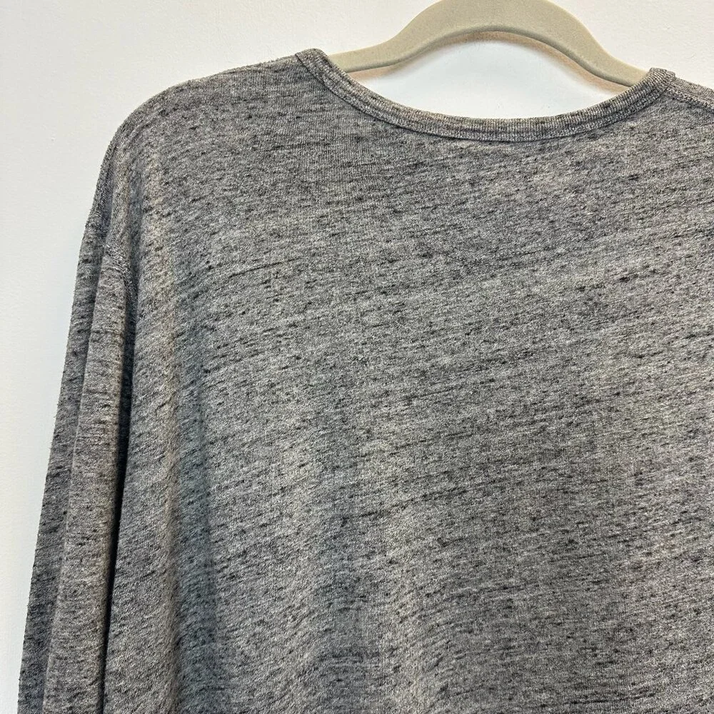 J.Crew Knit Goods Grey Heather Henley Long Sleeve Shirt Medium Slim